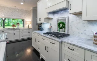 Beautiful white kitchen with newly refinished cabinets by Colorwheel Painting in Waukesha, WI