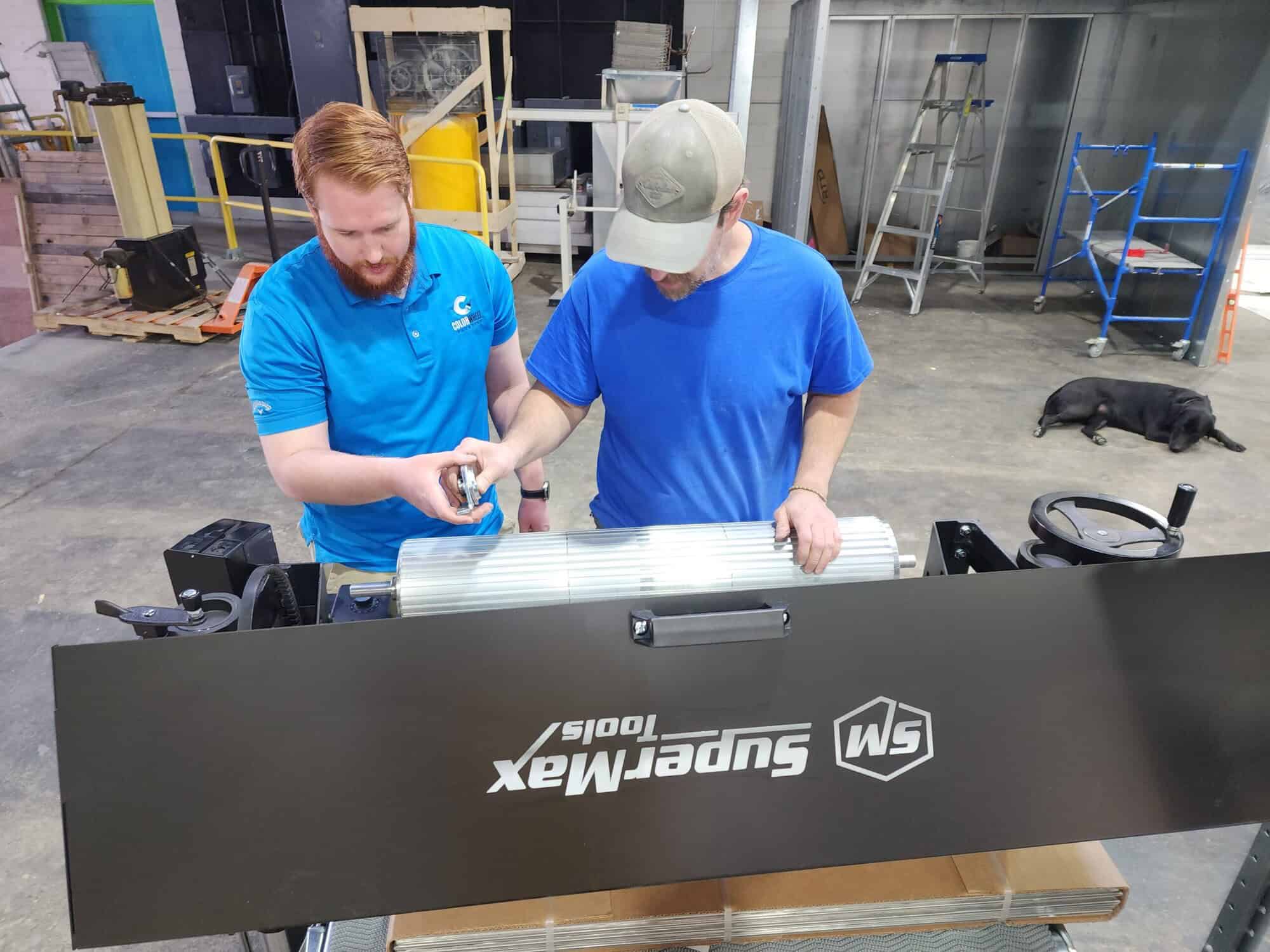 Team members working together