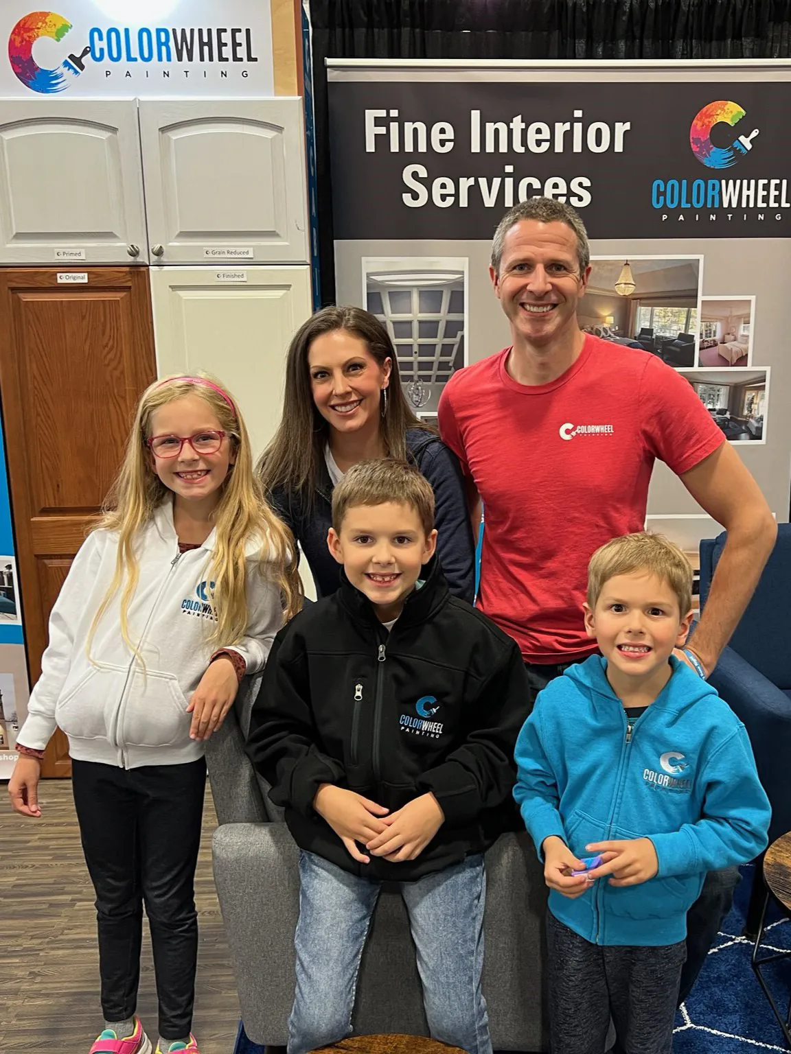 Colorwheel Painting owner Michael Madson with his family